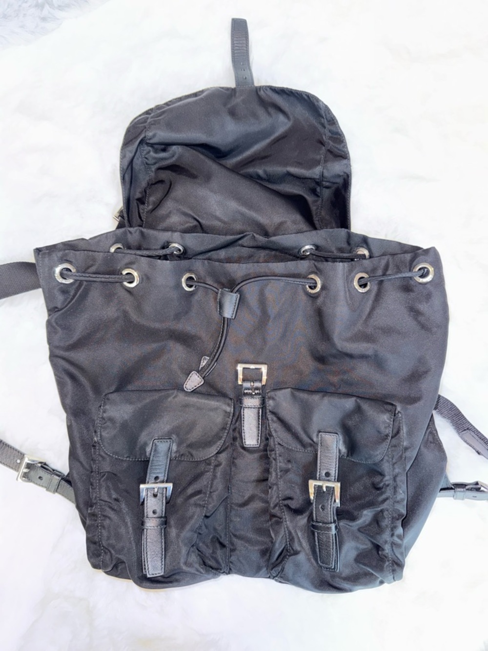Prada Vela Black Nylon Backpack - Picture 6 of 16